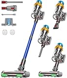 Aspirateur Balai sans Fil, 650W/55KPA/70Min Aspirateur sans Fil Puissant Autoportante/Super1,8L Cup, Écran LED/Brosse Anti-Enchevêtrement/Aspirateur Balai, Sols Durs,Poils d'animaux et Voiture