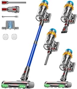 Aspirateur Balai sans Fil, 650W/55KPA/70Min Aspirateur sans Fil Puissant Autoportante/Super1,8L Cup, Écran LED/Brosse Anti-Enchevêtrement/Aspirateur Balai, Sols Durs,Poils d'animaux et Voiture