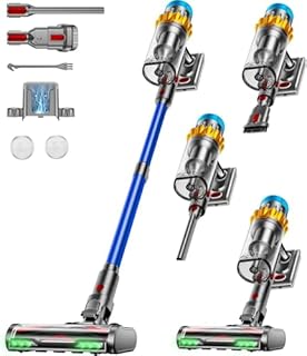 Aspirateur Balai sans Fil, 650W/55KPA/70Min Aspirateur sans Fil Puissant Autoportante/Super1,8L Cup, Écran LED/Brosse Anti-Enchevêtrement/Aspirateur Balai, Sols Durs,Poils d'animaux et Voiture