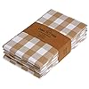 Urban Villa Kitchen Towels Set of 6 Buffalo Checks Taupe/White Kitchen Towels 20X30 Inches 100% Cotton Highly Absorbent Kitchen Towels Premium Quality Ultra Soft Mitered Corners Kitchen Towels
