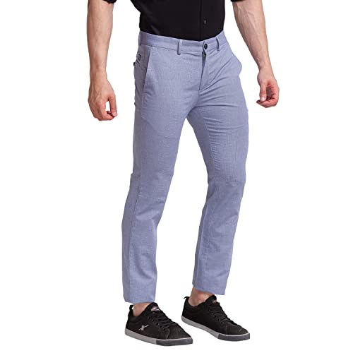 Image of Colorplus Men's Poly Cotton Blend Yarn Dyed Pattern Contemporary Fit Flat Front Casual Trouser