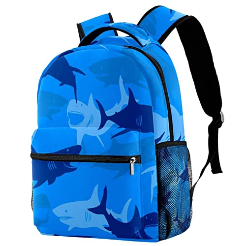 Mochila escolar de tiburones para la universidad y excursiones al aire libre