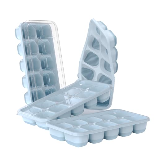 DOQAUS Bandejas para cubitos de hielo, paquete de 4