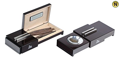 Humidificateur acajou Luc Lubinski avec cendrier en bois noble