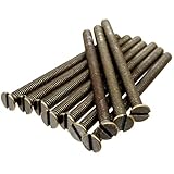 10 x M3.5 Antique Brass 50mm Long Screws - Flat Slotted Countersunk Head - For Switch and Socket Plates
