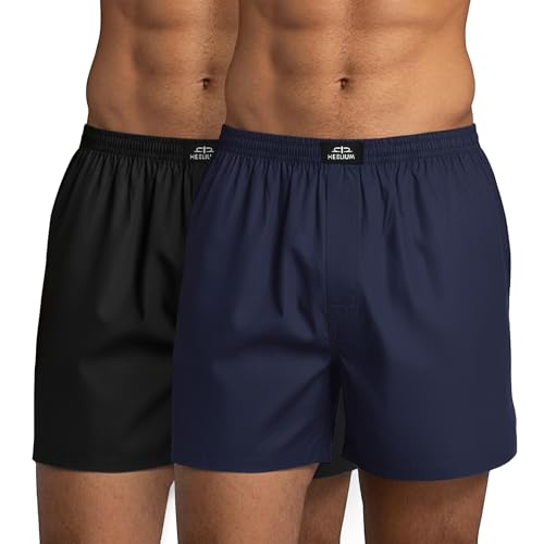 Image of HEELIUM Bamboo Boxers for Men | Odour Free & Breathable Boxer Shorts | 3X Softer Than Cotton | Comfortable & Durable Waistband | Relaxed Fit with Dual Pockets