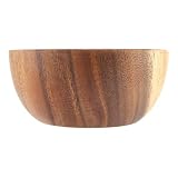 HECHO A MANO Y ÚNICO: el cuenco está hecho de madera, cada cuenco comprende su propia textura y grano únicos, y es ecológico y de moda, es muy útil y práctico. Una buena opción para su familia.Ocupará un lugar de honor en su mesa de comedor y también será un centro de mesa único como un tazón decorativo.