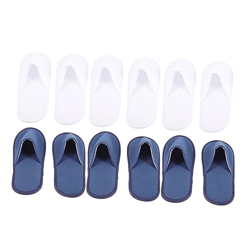 LIFKOME 6 Pack Disposable Slippers Hotel Guest Slippers Fabric Anti-slip Lightweight Spa Travel Men/women