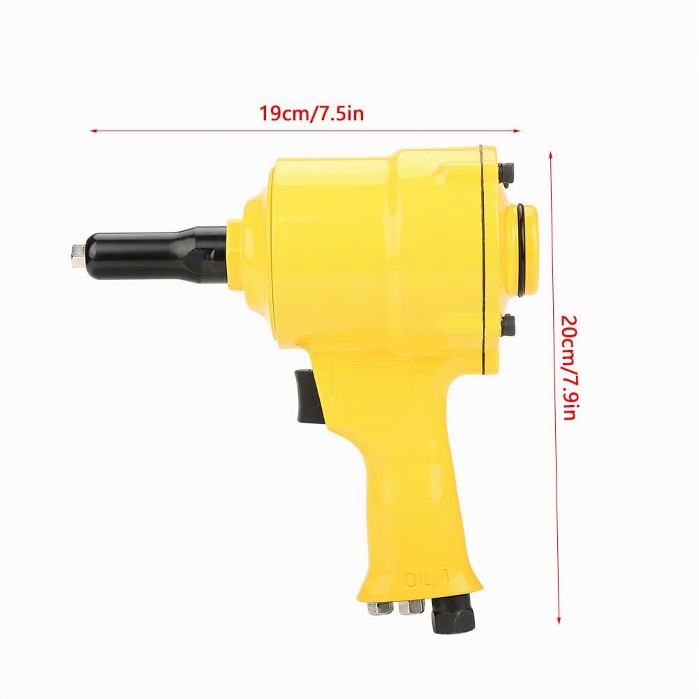 Pistola Remachadora Neumática, KP-705P Pistola Remachadora Ciega Neumática Pistola Remachadora con Empuñadura Herramienta Neumática de Remachado Para Trabajo de Metales y Aplicaciones