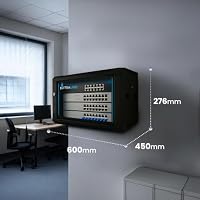 Extralink Serverschrank 19 Zoll 4HE – Netzwerkschrank 450mm Tiefe zur Wand- oder Standmontage, Traglast 60 kg, gehärtete Glastür, abschließbar 180° Öffnung, schwarz – für Heimnetzwerk & IT-Geräte – Ansicht 6
