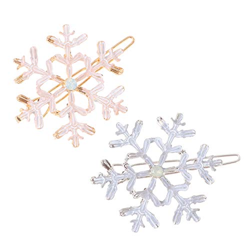 FOMIYES クリスマスヘア 6個入り スノーフレークヘアピン ファッション合金ヘアクリップ ゴールド シルバー ウェディングパーティー イブニング プロム 誕生日