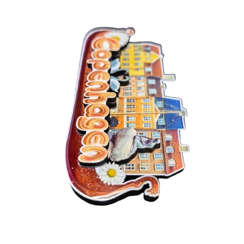 Imán Decorativo de Refrigerador 3D Madera Copenhagen miniatura 3