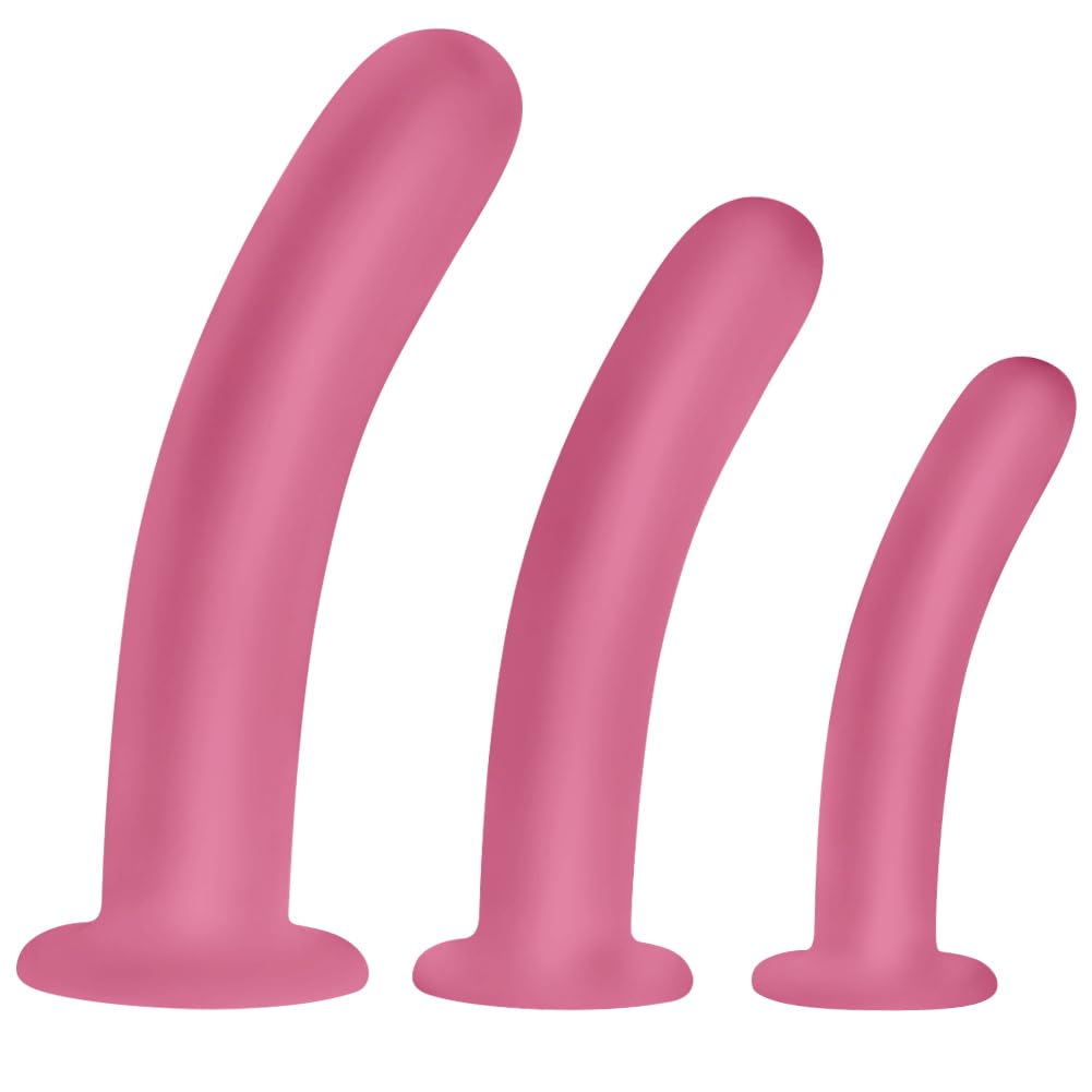 SXOVO 3 Pezzi Plug Anale, Dildo Anale in Silicone con Potente Ventosa, Dilatatore Anale Semplice, Stimolatore Prostata Massaggio del Punto G, Plug Analesex per Uomo Donna Coppie Principianti (Rosa)
