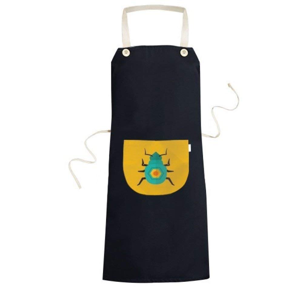 Scarabée doré motif art tablier de cuisine premium pharaon bavoir avec poche noir