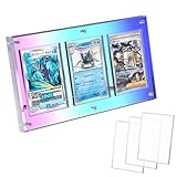 Yotakala マグネットローダー UVカット トレカ ディスプレイ ディスプレイケース スクリューダウン カード スクリューダウン マグネット マグネットローダー スタンド 付き (オーロラ, 3連)