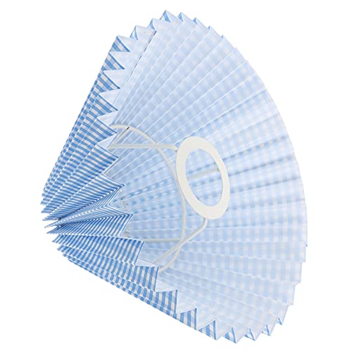 Cloth Lampshade Chandelier Lamp Shade Floor Wall Ceiling Bedside Lamp Shade Blue Pleated Grid Grain Rustic Lamp Cover for Living Rooms Offices Home Decor