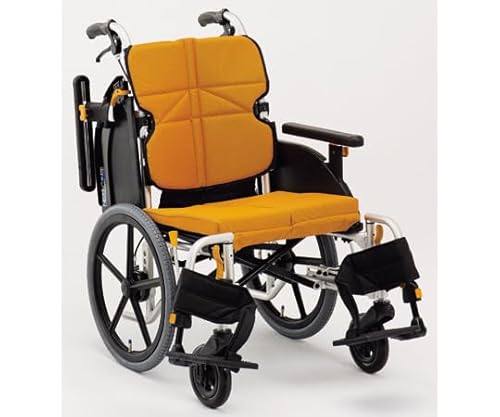 松永製作所 車椅子・介護用品 ネクストコア・ミニモ 介助型車いす エアータイヤ仕様 オレンジ NEXT-60B F-1