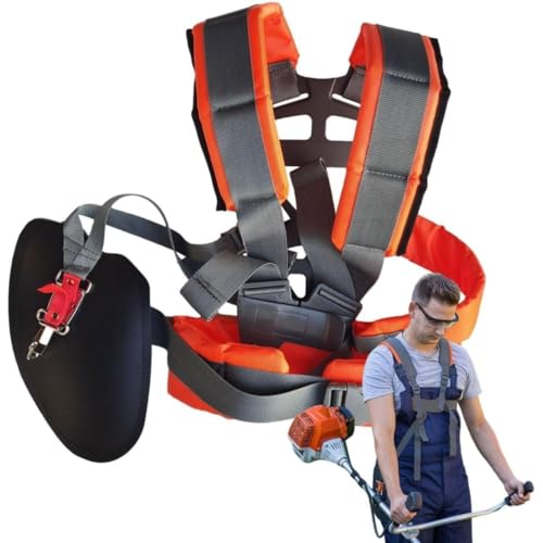 Nicffdi 草刈り機 肩掛けベルト ダブル ハーネス 草刈り機 パーツ 安全 刈払機 草刈機 作業用 肩掛けバンド 農業器具 農具 パーツ 安全 腰当て 両肩ベルトタイプ 調整可能