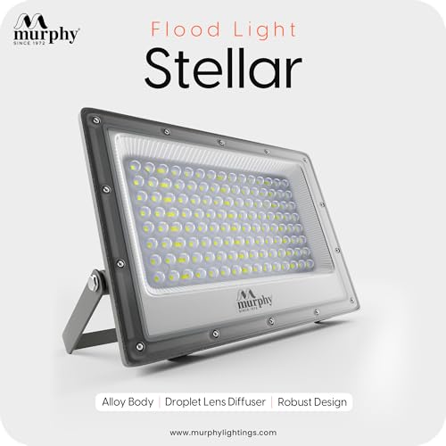 Image of Murphy Stellar 200W LED Flood Light with 2-Year Warranty | Cool White | High Brightness Outdoor LED for Security, Landscape, Warehouse, Backyard| IP66 Waterproof | BIS Approved - Pack of 1