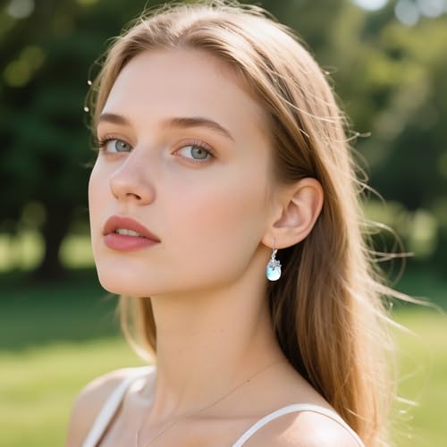 Image of TIGER RIDER Bee /Butterfly /Scorpion /Cactus /Leaf /Beetle 925 Sterling Silver French Clasp Leverback Earrings Amber /Crystal /Citrine /Moonstone /Obsidian /Jade /Rose quartz Pendant Jewelry Gift for Women