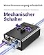 VCELINK LAN Switch, Netzwerk Switch 2-in 1-Out oder 1-in 2-Out, Stromloser Passiver Ethernet Umschalter 1000Mbps CAT7/ Cat6A/ Cat6/ Cat5e/ Cat5, PoE, Vergoldet, Schiebeschalter, RJ11, RJ12, 1 Stück