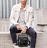 Hjkiopc Sacoche Bandoulière Cuir Sacoche Homme Sacs à Bandoulière Vintage Shoulder Bag Business Cartable Besace pour Portable pour Voyage, Randonnée et Travailler (Noir-1) #1