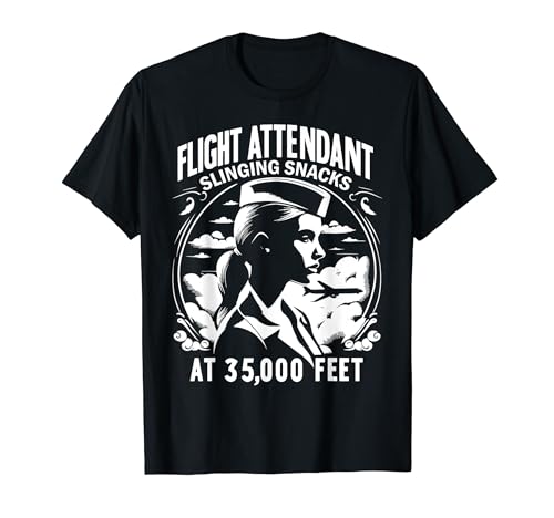 Slinging Snacks at 35000 Feet Flight Attendant T-Shirt