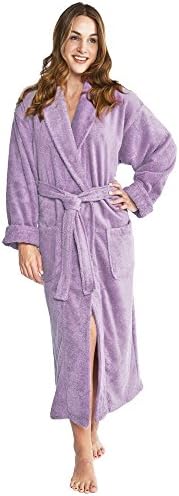 TurkishTowels Mens and Womens Original Terry Shawl Turkish Bathrobe-S, Lavender