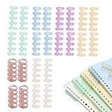 FineGood バインダーリング 24個セット5穴6色入 ブックリング 取り外し可能 A4 A5 B5製本用 本製作 システム手帳リング 製本用とじ具 単語帳 学習カード 自作レシピ メニュー リング資料保存 ファイル整理 アルバム
