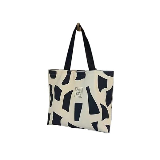 Sacolas de lona, bolsa de ombro de grande capacidade com zíper, sacola moderna, adequada para o dia a dia dos compradores