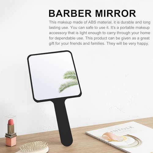 minkissy Handheld Makeup Mirror 6.30 Inch Portable Cosmetic Mirror with Handle for Women Salon Home Travel Use Black - Image 4