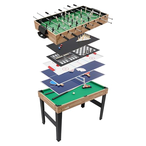 Tischkicker, Multifunktionaler Spieltisch, 10 Spiele in 1 mit Spielplatten und Punktzähler, Kind, Erwachsener für Tischfußball, Billardtisch, Tischtennis, Speedhockey, usw Tischkicker, Multifunktionaler Spieltisch, 10 Spiele in 1 mit Spielplatten und Punktzähler, Kind, Erwachsener für Tischfußball, Billardtisch, Tischtennis, Speedhockey, usw