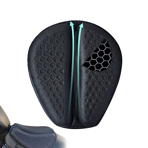 Chcycle Motorcycle Seat Cushion, Motorcycle Gel Seat Pad With 3D Honeycomb Shock-Absorbing Breathable Seat Cover #TOP10