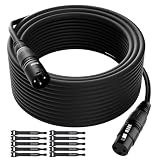 XLR Cable Microphone Cable 35 Feet,Elecan Heavy Duty Balanced XLR Speaker Cable (From 25-200FT) 3-Pin Shielded Male to Female Mic Cord,DMX Stage Lighting Patch Cable for Speaker Systems Mixer+10 Ties