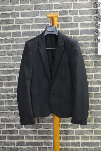 Men's Stripe Tuxedos Blazer Single Breasted Button Coat Office Work Outfit Top2