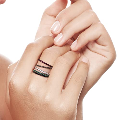 Santuzza 925 Sterling Silver Stackable Ring Engagement Wedding Band Stacking Ring for Women3