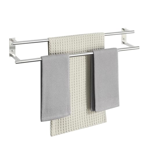 Mooche 80CM Handtuchhalter Wand, Doppelter Gästehandtuchhalter,SUS304 Handtuchhalter Edelstahl Gebürstet, Handtuchständer Küche für Bad und Schlafzimmer