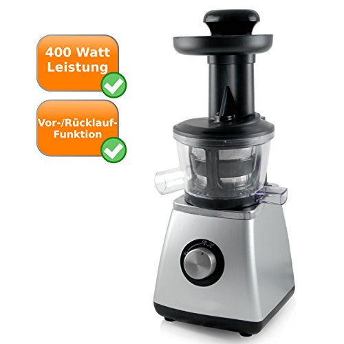Preisvergleich Produktbild Fruchtpresse + Gemüsepresse für gesunde Fruchtsäfte, geräuscharmer Entsafter, Slow-Juicer, schwarz-grau