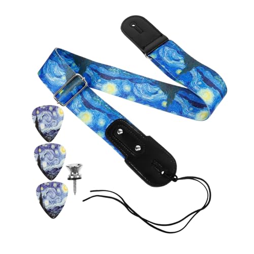 Hoement 1juego Correa De Guitarra Ajustable Y Ligera Estilo Nacional Correa Decorativa Para Guitarra Folk...