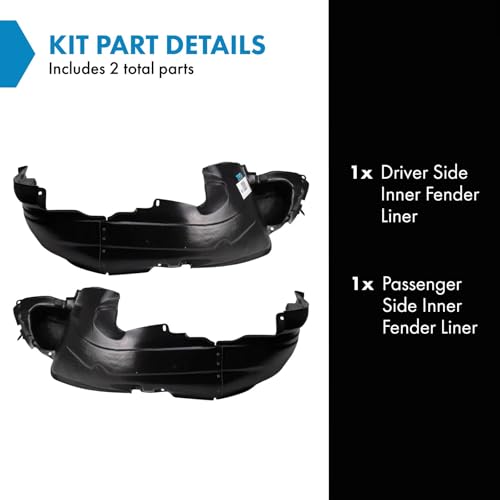 Image of TRQ Inner Fender Liner Set Compatible with 2007-2009 Hyundai Santa Fe HY1250114 HY1251114