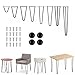 Pieds de Table Metal, 4pcs Pied de Bureau, Pieds en épingle à Cheveux, Pieds de Meuble, Pieds Epingle DIY Pied de Table Basse, Pied Plan de Travail, Pied Table Haute, avec Vis & Protège Pieds, 30 cm