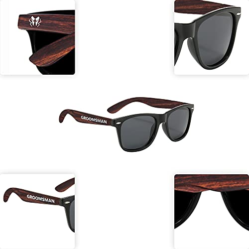Image of LADY&HOME Bachelor Party 7pcs Wedding Sunglasses for Groom, Best Man, Groomsmen Gifts Wedding Favor