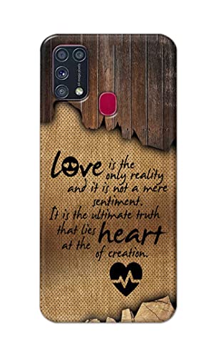 Image of PRINTFIDAA Love is The Only Reality and It is Not Mere Sentiment Printed Designer Hard Case for Samsung Galaxy M31 / Samsung F41 / Samsung M21s / Samsung M31 Prime Back Cover -(e) RPM1010