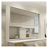 Fenster Window Kellerfenster Schiebefenster Weiße große Küchenfenster mit Fliegengitter, 46 50 60 70 78 CM Schiebefenster für Garage/Scheune/Spielhaus/Laden, Schuppenfenster, Hühnerstallfenster(WxH11x