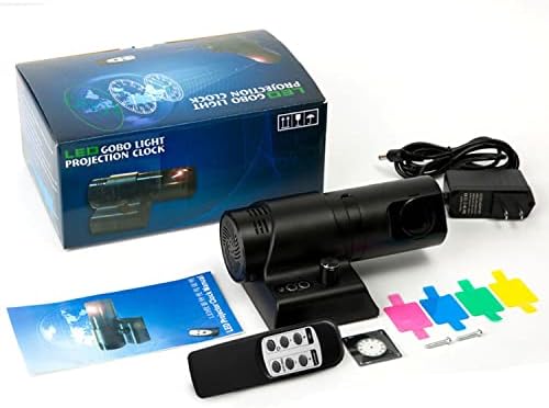 LED Projector Clock, 180° Rotatable Ceiling & Wall Clock, Adjustable Brightness, 12/24H Display, Perfect for Home, Bedroom, Office - White Time Projection