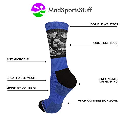 MadSportsStuff Basketball Socks with Player on Camo Athletic Crew Socks (multiple colors)3