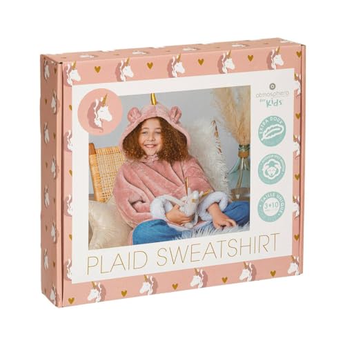 Photo de Atmosphera - Plaid Sweatshirt Capuche Licorne - Rose