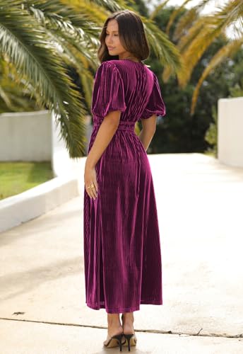 Image of Maxigerui Women's Velvet Maxi Dress Formal Dresses for Wedding Guest Dress