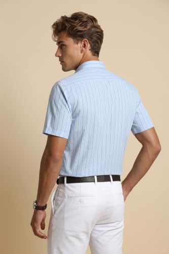 Image of Peter England Men Polycotton Striped Regular Fit Shirt