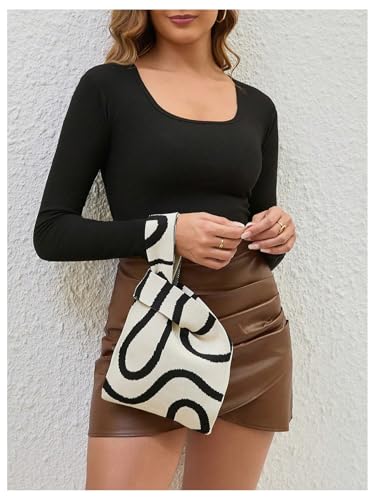 Bolso tipo satchel tejido para mujer pequeño miniatura 6
